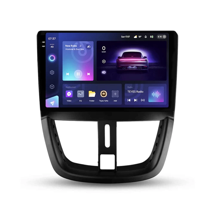 Navigatie Auto Teyes CC3 2K Peugeot 207 2006-2015 4+32GB 9.5" QLED Octa-core 2Ghz Android 4G Bluetooth 5.1 DSP