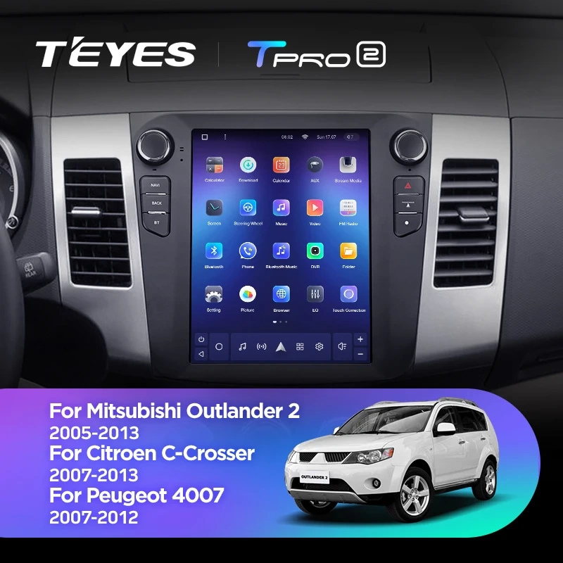 Navigatie Auto Teyes Tip Tesla TPRO 2 Peugeot 4007 2007-2012 4+64GB 9.7" QLED Octa-core 1.8Ghz, Android 4G Bluetooth 5.1 DSP