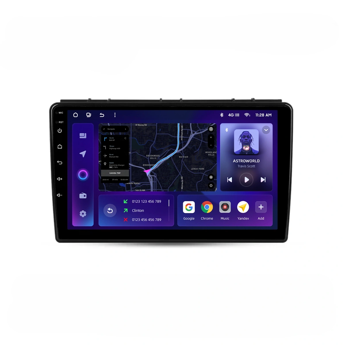Navigatie Auto MOSS M3 Saab 9-3 2007-2014 4+32GB 9" QLED Octa-core 2Ghz, Android 4G Bluetooth 5.1 DSP