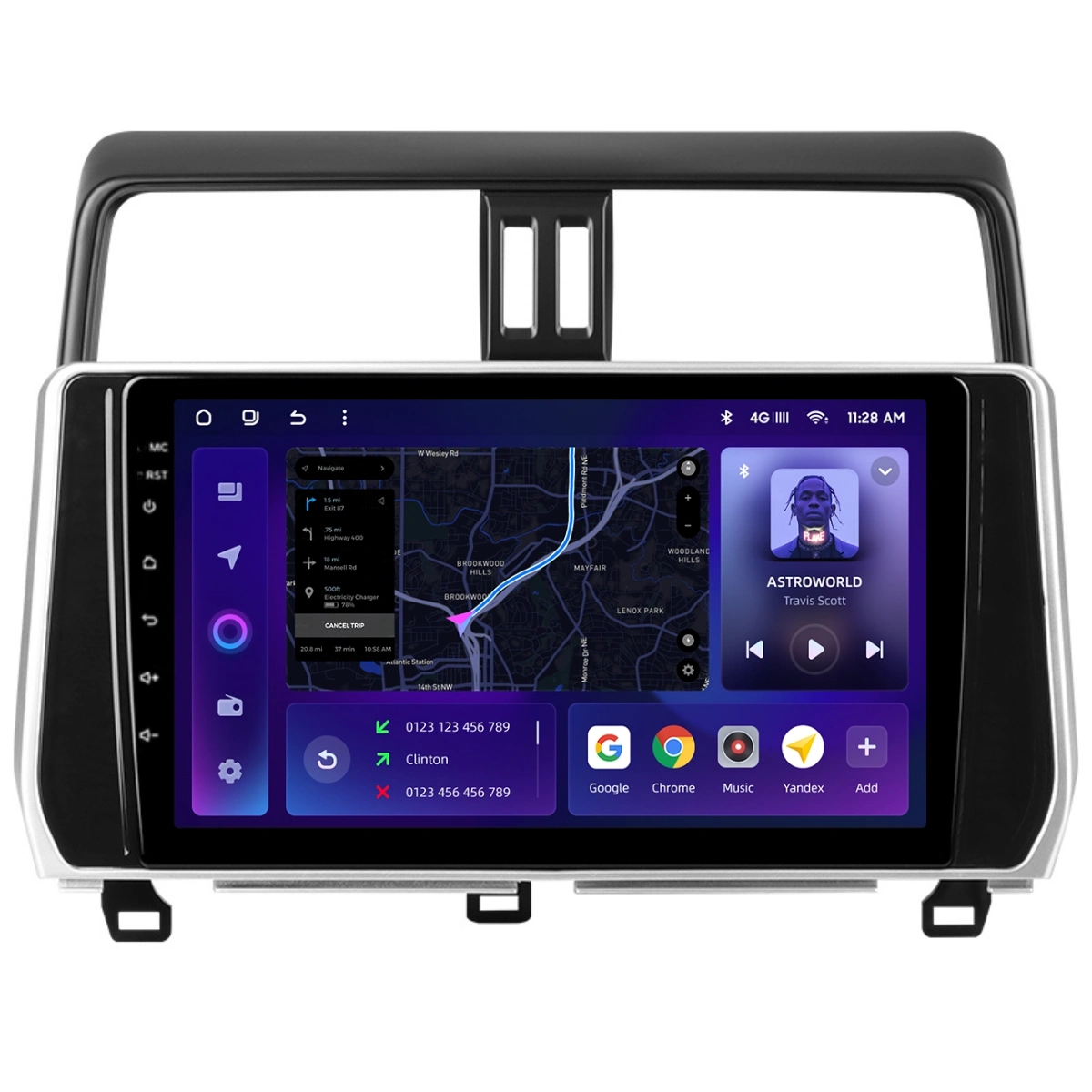 Navigatie Auto MOSS M2 Toyota Land Cruiser Prado J150 2018-2020 4+64GB 10" IPS Octa-core 1.6Ghz, Android 4G Bluetooth 5.1 DSP