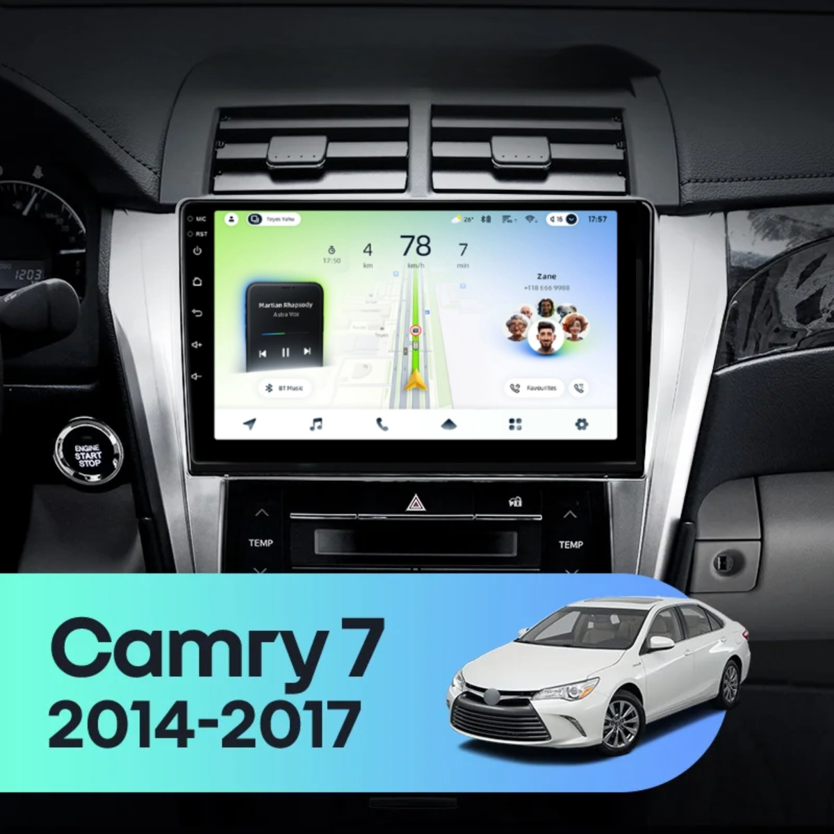 Navigatie Auto Teyes CC4L DTS Toyota Camry 7 2014-2017 6+64GB 10.2" QLED Qualcomm 2Ghz, Android 4G Bluetooth 5.1 DSP