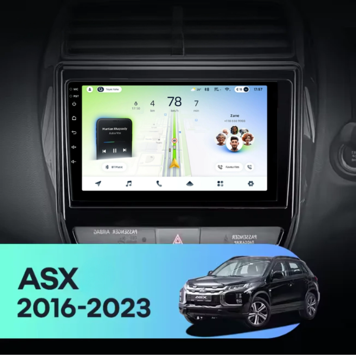 Navigatie Auto Teyes CC4L DTS Mitsubishi ASX 2 2016-2023 6+64GB 9" QLED Qualcomm 2Ghz, Android 4G Bluetooth 5.1 DSP