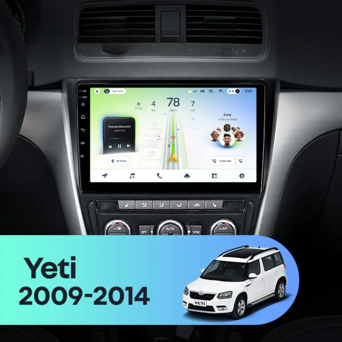 Navigatie Auto Teyes CC4L DTS Skoda Yeti 2009-2014 6+64GB 10.2" QLED Qualcomm 2Ghz, Android 4G Bluetooth 5.1 DSP